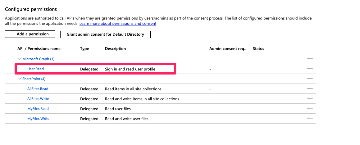 Screenshot showing how implemented redirect URI