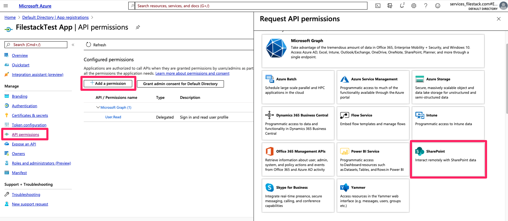 Screenshot showing how implemented redirect URI