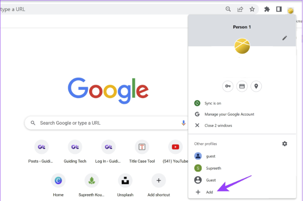 Create new Profile - Chrome