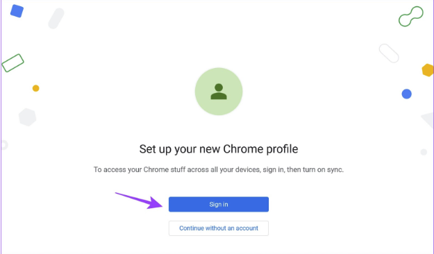 Set up new Profile - Chrome