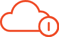 Cloud connection icon representing integration with 20+ cloud drives like AWS, Dropbox, Facebook, and Instagram.