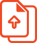 Multi-file upload icon with stacked documents and an upward arrow, symbolizing users uploading multiple files at once for faster and simpler file submissions.