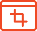 Client-side crop icon representing users cropping images or files before uploading to a website or app.