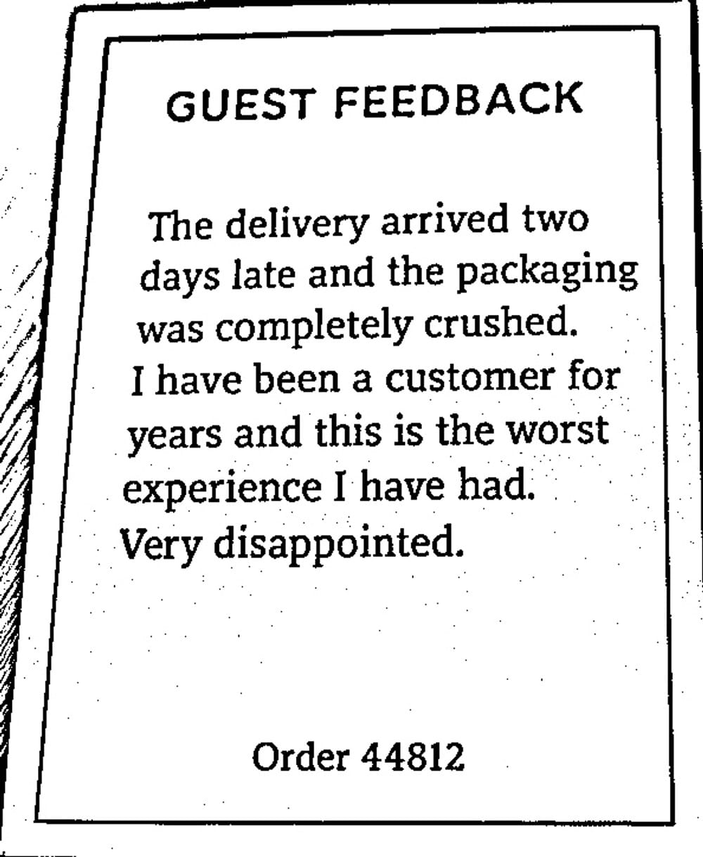Feedback card photo flattened by the doc_detection task